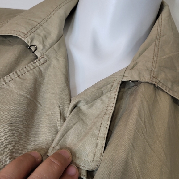 Zara Basic Kahki long Sleeve Trench Coat - Picture 3 of 13